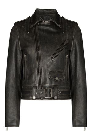 Black leather biker jacket GOLDEN GOOSE | GWP00848P00064790100